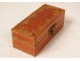 Travel inkwell box red morocco leather gilding arabesques XIXth century