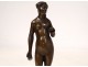 Small bronze statuette sculpture nude woman Eve garden Eden XIXth century