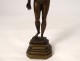 Small bronze statuette sculpture nude woman Eve garden Eden XIXth century