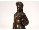 Small bronze statuette sculpture nude woman Eve garden Eden XIXth century