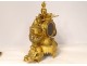 Gilt bronze clock Allegory Arts Music Book Napoleon III XIXth century