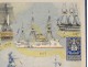 Gouache Albert Brenet boats ship frigate Duguay-Trouin coat of arms twentieth