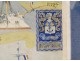 Gouache Albert Brenet boats ship frigate Duguay-Trouin coat of arms twentieth