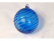 XIXth century antique Christmas decorative ball in blown glass