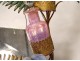 Mirror bottle holder brass opalescent glass flowers metal nineteenth