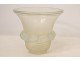 Rene Lalique molded opalescent glass vase, Piriac model, 20th century fish