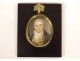 Miniature painted portrait gentleman noble aristocrat XIXth century