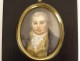 Miniature painted portrait gentleman noble aristocrat XIXth century