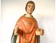 Statue polychrome wood sculpture Saint breton crosse Brittany late 17th century