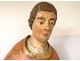 Statue polychrome wood sculpture Saint breton crosse Brittany late 17th century