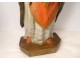Statue polychrome wood sculpture Saint breton crosse Brittany late 17th century