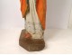 Statue polychrome wood sculpture Saint breton crosse Brittany late 17th century