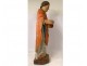 Statue polychrome wood sculpture Saint breton crosse Brittany late 17th century