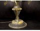 Pair of three-light girandole lamps blown glass gilding Murano Venice twentieth