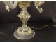 Pair of three-light girandole lamps blown glass gilding Murano Venice twentieth