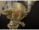 Pair of three-light girandole lamps blown glass gilding Murano Venice twentieth