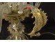 Pair of three-light girandole lamps blown glass gilding Murano Venice twentieth