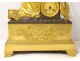 Gilt bronze pendulum woman lyre column Madame de Staël Restoration XIXth