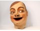 Large carnival head mask papier mache character man laughing nineteenth