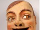 Large carnival head mask papier mache character man laughing nineteenth