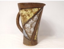 Ceramic pitcher Vallauris Alexandre Kostanda geometric abstract twentieth