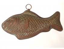 Cake mold chocolate copper fish kitchen copper antique nineteenth century