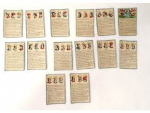 Lot 14 cards History of the Kings of France Clovis Valois Louis XIV XIXth