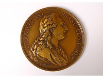 Louis XVI bronze medal king France Marie-Antoinette Du Vivier 1781 XIXth