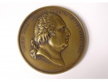 Louis XVIII portrait medal king France Pont Libourne 1820 Gayrard XIXth