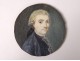 Miniature round portrait gentleman François-Aimé de Marquet eighteenth