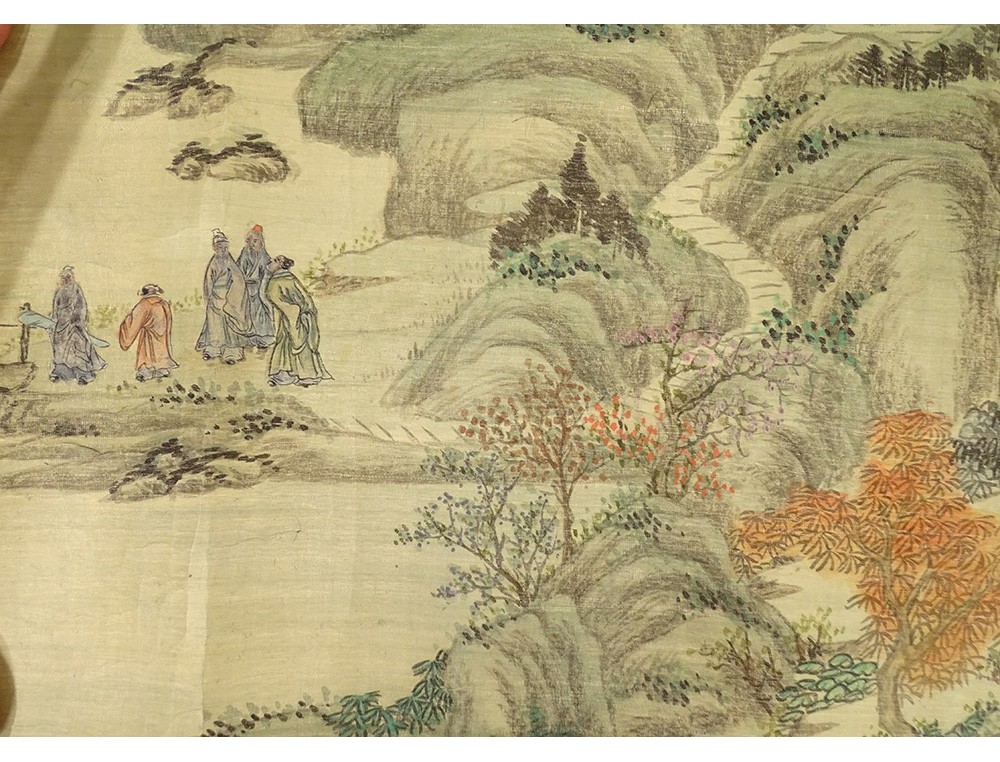 PEINTURE JAPONAISE PARCHEMIN SUSPENDU DU JAPON PRUNE Paysage VINTAGE