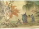 2 rolls of silk paper paintings landscapes characters Japan signed nineteenth
