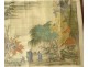 2 rolls of silk paper paintings landscapes characters Japan signed nineteenth