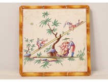 Marseille earthenware trivet Veuve Perrin 19th century Chinese characters