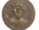 Pair bronze medallions portraits children Bacchus Bacchante late eighteenth