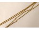 Large double 18K solid gold long necklace twisted chain 37.84gr 189cm twentieth