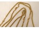 Large double 18K solid gold long necklace twisted chain 37.84gr 189cm twentieth