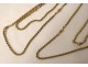 Large double 18K solid gold long necklace twisted chain 37.84gr 189cm twentieth