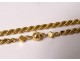 Large double 18K solid gold long necklace twisted chain 37.84gr 189cm twentieth