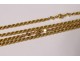 Large double 18K solid gold long necklace twisted chain 37.84gr 189cm twentieth