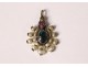 18th century sterling silver jewel pendant with cabochon beads