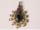 18th century sterling silver jewel pendant with cabochon beads