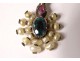 18th century sterling silver jewel pendant with cabochon beads