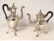 Coffee service 3PC solid silver jug Vieillard Courtois 1714gr XIXth