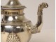 Coffee service 3PC solid silver jug Vieillard Courtois 1714gr XIXth