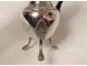 Coffee service 3PC solid silver jug Vieillard Courtois 1714gr XIXth