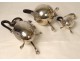 Coffee service 3PC solid silver jug Vieillard Courtois 1714gr XIXth