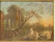 HST landscape painting ruins naked women naiads taste Pillement eighteenth frame