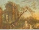 HST landscape painting ruins naked women naiads taste Pillement eighteenth frame