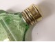 Silver vermeillé salt flask cut crystal green color XIXth century